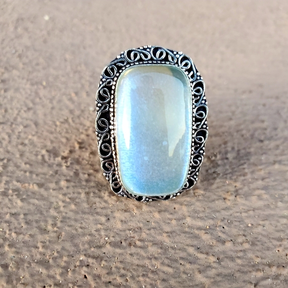 New Dichroic Glass 925 Silver Ring - Picture 4 of 14